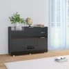 ASUPERMALL Buffet Noir Brillant 107 X 35 X 76 Cm