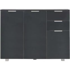 ASUPERMALL Buffet Noir Brillant 107 X 35 X 76 Cm 7 ASUPERMALL Buffet Noir Brillant 107 X 35 X 76 Cm -Buffet et enfilade Soldes 23636870 3