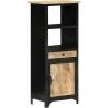 VidaXL Buffet 45x32x110 Cm Bois De Manguier Solide - Noir