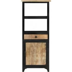 VidaXL Buffet 45x32x110 Cm Bois De Manguier Solide - Noir -Buffet et enfilade Soldes 23707896 3
