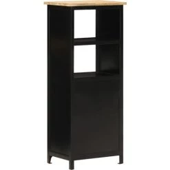 VidaXL Buffet 45x32x110 Cm Bois De Manguier Solide - Noir -Buffet et enfilade Soldes 23707896 4