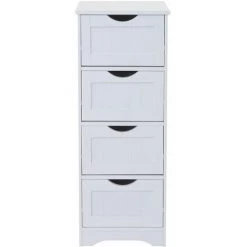 Commode HHG-594, 4 Tiroirs, 82x40x35cm, Blanc -Buffet et enfilade Soldes 23735201 4