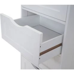Commode HHG-594, 4 Tiroirs, 82x40x35cm, Blanc -Buffet et enfilade Soldes 23735201 5
