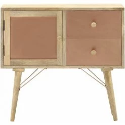 VidaXL Buffet 80x35x75 Cm Bois De Manguier Massif - Brun -Buffet et enfilade Soldes 23745132 2