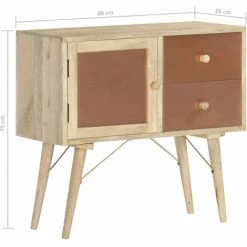VidaXL Buffet 80x35x75 Cm Bois De Manguier Massif - Brun -Buffet et enfilade Soldes 23745132 3