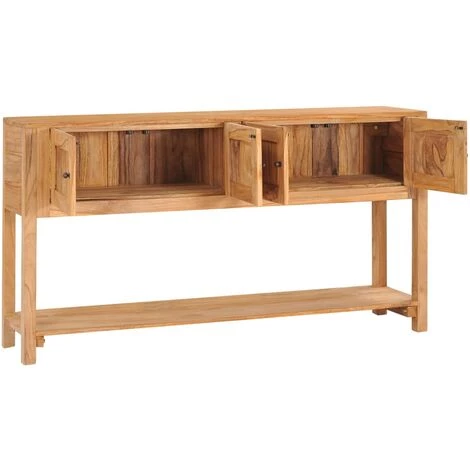 VidaXL Buffet 140x30x75 Cm Bois De Teck Massif - Brun 2 VidaXL Buffet 140x30x75 Cm Bois De Teck Massif - Brun – Image 2