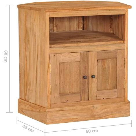 VidaXL Buffet D'angle 60x45x60 Cm Bois De Teck Massif - Brun 3 VidaXL Buffet D'angle 60x45x60 Cm Bois De Teck Massif - Brun – Image 3