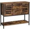 VASAGLE Meuble De Rangement, Buffet, Avec 2 Tiroirs, 2 Placards, étagère, Pour Salle à Manger, Salon, Cuisine, 100 X 35 X 84,5 Cm, Style Industriel, Marron Rustique Et Noir Par SONGMICS LSC082B01 - Marron Rustique Et Noir