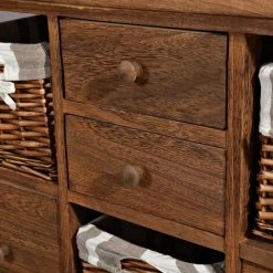 Melko Buffet à Tiroirs étagère De Meuble à Tiroirs Paniers Marron Vintage étagère De Couloir -Buffet et enfilade Soldes 24030581 3