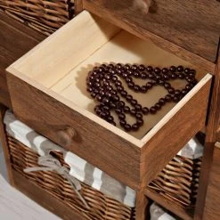 Melko Buffet à Tiroirs étagère De Meuble à Tiroirs Paniers Marron Vintage étagère De Couloir -Buffet et enfilade Soldes 24030581 5