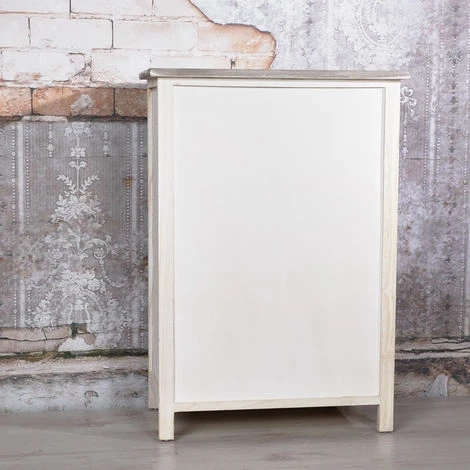Melko Commode Couloir En Blanc/gris Avec Poignées En Forme De Coeur 73 Cm X 31 Cm X 51 Cm (h X L X L) 4 Melko Commode Couloir En Blanc/gris Avec Poignées En Forme De Coeur 73 Cm X 31 Cm X 51 Cm (h X L X L) – Image 4