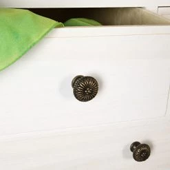 Melko Buffet Buffet à 2 Portes Armoire Blanche Armoire à Tiroirs Armoire à Usages Multiples Bois Nostalgie Antique Shabby Chic -Buffet et enfilade Soldes 24031719 5