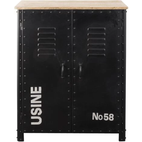 MADE IN MEUBLES Buffet Vintage En Métal Noir Arthus - Noir 1 MADE IN MEUBLES Buffet Vintage En Métal Noir Arthus - Noir