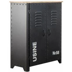 MADE IN MEUBLES Buffet Vintage En Métal Noir Arthus - Noir 5 MADE IN MEUBLES Buffet Vintage En Métal Noir Arthus - Noir -Buffet et enfilade Soldes 24061928 2