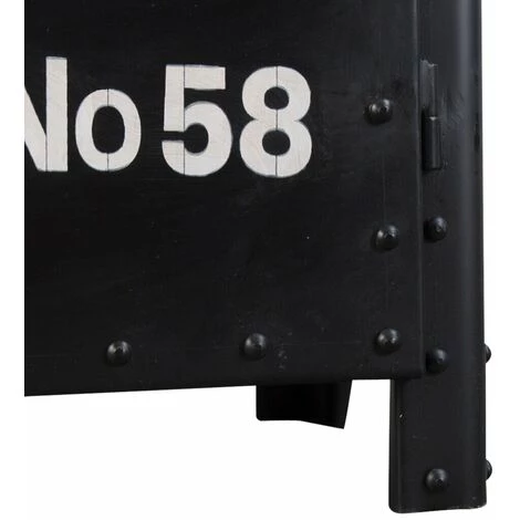 MADE IN MEUBLES Buffet Vintage En Métal Noir Arthus - Noir 4 MADE IN MEUBLES Buffet Vintage En Métal Noir Arthus - Noir – Image 4