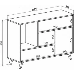 SKRAUT HOME Buffet Pour Salon/salle A Manger, WIND 1 Porte, 3 Tiroirs, Structure Couleur CIMENT, Porte Et Tiroirs Couleur BLANC MAT. Mesures: 120x40x86cm. - GRIS 9 SKRAUT HOME Buffet Pour Salon/salle A Manger, WIND 1 Porte, 3 Tiroirs, Structure Couleur CIMENT, Porte Et Tiroirs Couleur BLANC MAT. Mesures: 120x40x86cm. - GRIS -Buffet et enfilade Soldes 24113802 5
