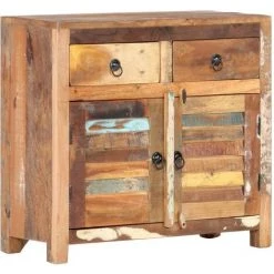 ASUPERMALL Buffet 70x30x68 Cm Bois De Recuperation Solide -Buffet et enfilade Soldes 24165985 2