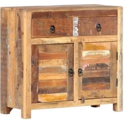 ASUPERMALL Buffet 70x30x68 Cm Bois De Recuperation Solide -Buffet et enfilade Soldes 24165985 4