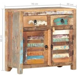 ASUPERMALL Buffet 70x30x68 Cm Bois De Recuperation Solide -Buffet et enfilade Soldes 24165985 5