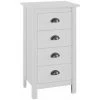 ASUPERMALL Buffet Hill Range Blanc 46x35x80 Cm Bois De Pin Solide