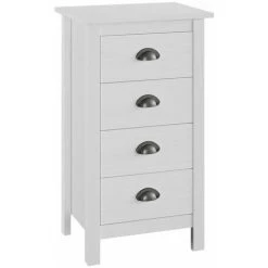 ASUPERMALL Buffet Hill Range Blanc 46x35x80 Cm Bois De Pin Solide