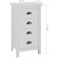 ASUPERMALL Buffet Hill Range Blanc 46x35x80 Cm Bois De Pin Solide -Buffet et enfilade Soldes 24166047 5