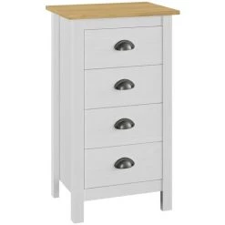 ASUPERMALL Buffet Hill Range Blanc 46x35x80 Cm Bois De Pin Solide