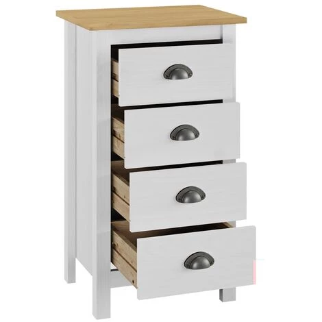 ASUPERMALL Buffet Hill Range Blanc 46x35x80 Cm Bois De Pin Solide 4 ASUPERMALL Buffet Hill Range Blanc 46x35x80 Cm Bois De Pin Solide – Image 4