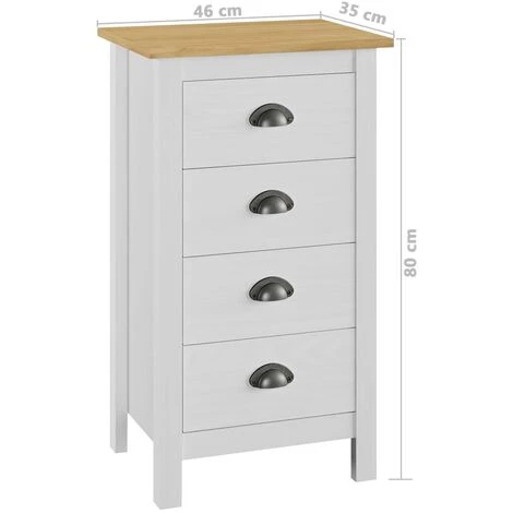 ASUPERMALL Buffet Hill Range Blanc 46x35x80 Cm Bois De Pin Solide 5 ASUPERMALL Buffet Hill Range Blanc 46x35x80 Cm Bois De Pin Solide – Image 5