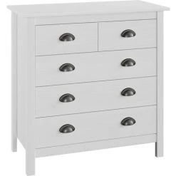 ASUPERMALL Buffet Hill Range Blanc 79x40x80 Cm Bois De Pin Solide