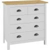 ASUPERMALL Buffet Hill Range Blanc 79x40x80 Cm Bois De Pin Solide