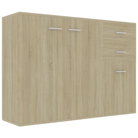 ASUPERMALL Buffet Chene Sonoma 105x30x75 Cm Agglomere 2 ASUPERMALL Buffet Chene Sonoma 105x30x75 Cm Agglomere – Image 2