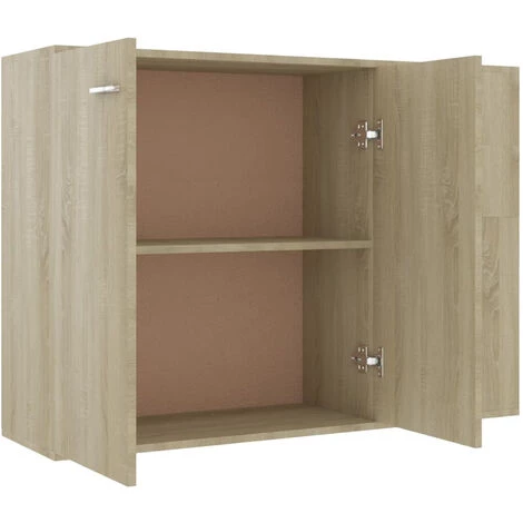 ASUPERMALL Buffet Chene Sonoma 105x30x75 Cm Agglomere 5 ASUPERMALL Buffet Chene Sonoma 105x30x75 Cm Agglomere – Image 5