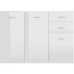 ASUPERMALL Buffet Blanc Brillant 105x30x75 Cm Agglomere 9 ASUPERMALL Buffet Blanc Brillant 105x30x75 Cm Agglomere -Buffet et enfilade Soldes 24166958 5