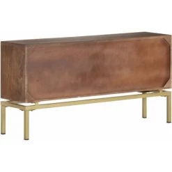 VidaXL Buffet 120x29x60 Cm Bois De Manguier Massif - Brun -Buffet et enfilade Soldes 24204364 5