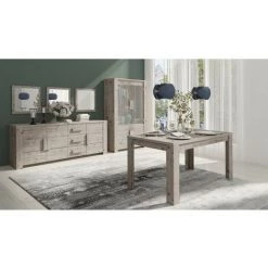 ALCOS Bahut 3 Portes 3 Tiroirs Lyon - Chêne - Chêne Clair -Buffet et enfilade Soldes 24302873 3