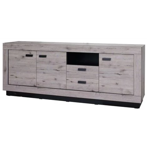 ALCOS Bahut 3 Portes 2 Tiroirs Marseille - Chêne - Chêne Clair 1 ALCOS Bahut 3 Portes 2 Tiroirs Marseille - Chêne - Chêne Clair