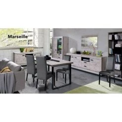 ALCOS Bahut 3 Portes 2 Tiroirs Marseille - Chêne - Chêne Clair 7 ALCOS Bahut 3 Portes 2 Tiroirs Marseille - Chêne - Chêne Clair -Buffet et enfilade Soldes 24303187 4