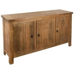 Buffet 3 Portes Ajmal Bois Massif Manguier Atmosphera - Naturel - Naturel Avec Nuances