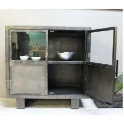 LE DéPôT BAILLEUL Buffet Métal Noir Jodhpur 2 Portes - Noir - Noir Avec Nuances -Buffet et enfilade Soldes 24303595 3