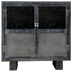 LE DéPôT BAILLEUL Buffet Métal Noir Jodhpur 2 Portes - Noir - Noir Avec Nuances -Buffet et enfilade Soldes 24303595 4