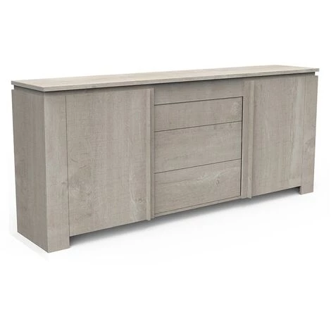 DEMEYERE Bahut 2 Portes Ouvrantes 3 Tiroirs Comtesse - Gris - Gris 1 DEMEYERE Bahut 2 Portes Ouvrantes 3 Tiroirs Comtesse - Gris - Gris