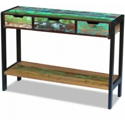 ASUPERMALL Buffet 3 Tiroirs Bois De Recuperation Massif 7 ASUPERMALL Buffet 3 Tiroirs Bois De Recuperation Massif -Buffet et enfilade Soldes 24392203 3