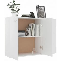 ASUPERMALL Buffet Blanc 105x30x75 Cm Agglomere 8 ASUPERMALL Buffet Blanc 105x30x75 Cm Agglomere -Buffet et enfilade Soldes 24392896 4