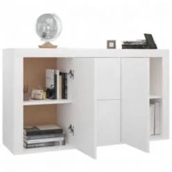ASUPERMALL Buffet Blanc 120x36x69 Cm Agglomere -Buffet et enfilade Soldes 24392922 4