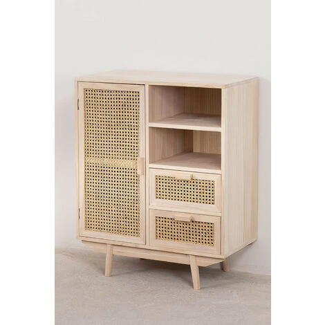 Buffet En Bois Avec Tiroirs Ralik SKLUM Bois De Paulownia - Marron Bois Naturel 4 Buffet En Bois Avec Tiroirs Ralik SKLUM Bois De Paulownia - Marron Bois Naturel – Image 4