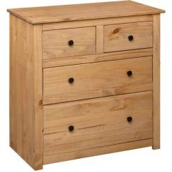 YOUTHUP œuffet 80x40x83 Cm Pin Assortiment Panama - Brun -Buffet et enfilade Soldes 24527578 4