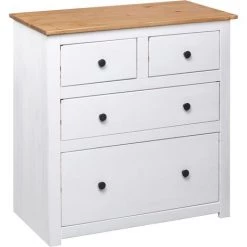 YOUTHUP œuffet Blanc 80x40x83 Cm Pin Assortiment Panama - Blanc 8 YOUTHUP œuffet Blanc 80x40x83 Cm Pin Assortiment Panama - Blanc -Buffet et enfilade Soldes 24527580 4