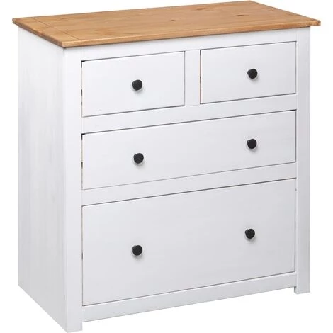 YOUTHUP œuffet Blanc 80x40x83 Cm Pin Assortiment Panama - Blanc 4 YOUTHUP œuffet Blanc 80x40x83 Cm Pin Assortiment Panama - Blanc – Image 4