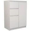HUCOCO PARME - Commode Moderne Salon/chambre/bureau 97x70x40 - 2 Portes + 2 Tiroirs - Buffet Contemporain Séjour - Dressing - Blanc
